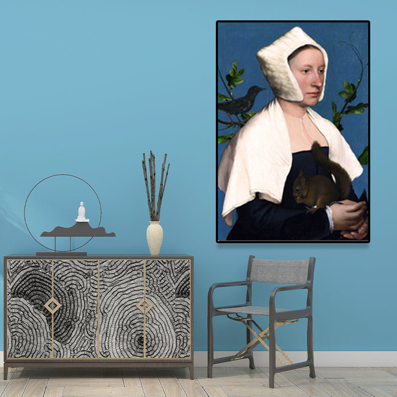 Vivolux | Texturierte weiche Farbmalerei Retro-Stil Frauenporträt Wandkunst für das Wohnzimmer