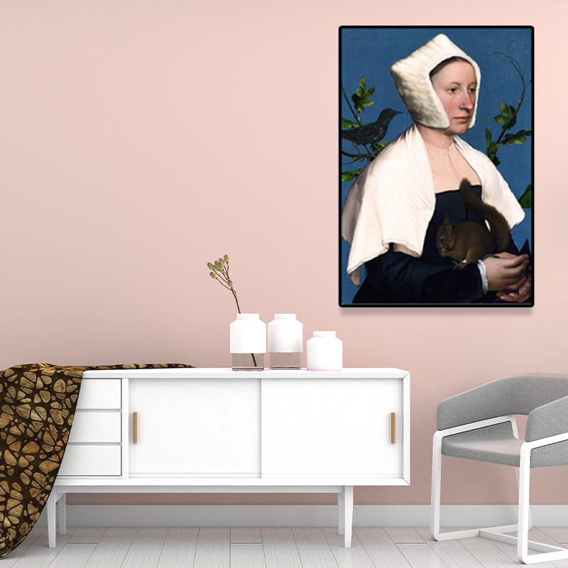 Vivolux | Texturierte weiche Farbmalerei Retro-Stil Frauenporträt Wandkunst für das Wohnzimmer