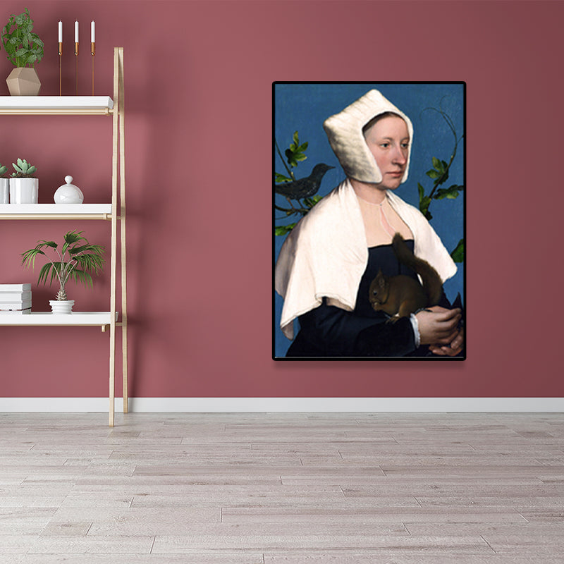 Vivolux | Texturierte weiche Farbmalerei Retro-Stil Frauenporträt Wandkunst für das Wohnzimmer