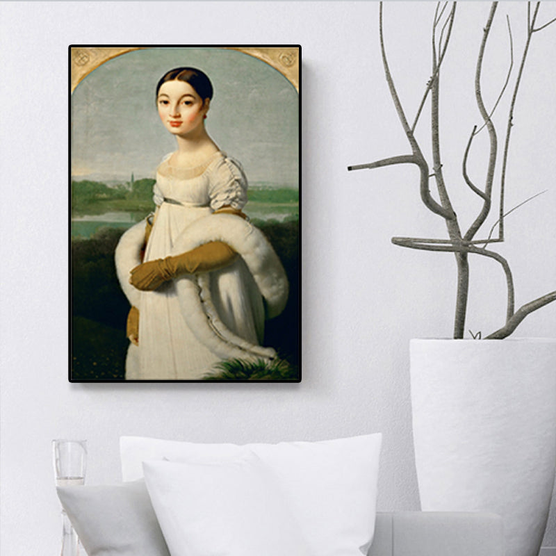 Vivolux | Texturierte weiche Farbmalerei Retro-Stil Frauenporträt Wandkunst für das Wohnzimmer