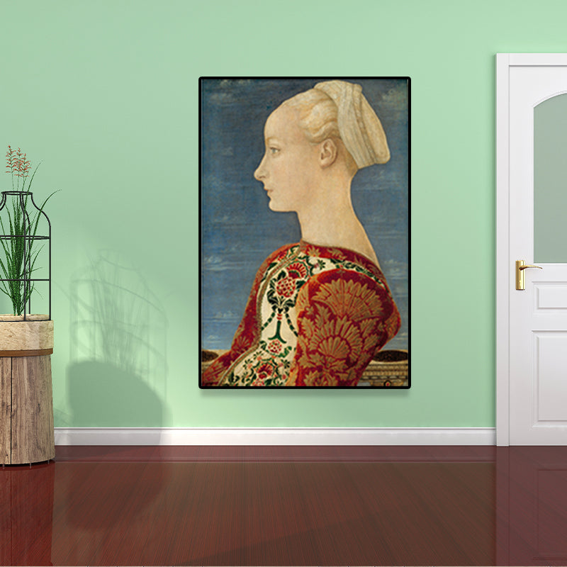 Vivolux | Texturierte weiche Farbmalerei Retro-Stil Frauenporträt Wandkunst für das Wohnzimmer
