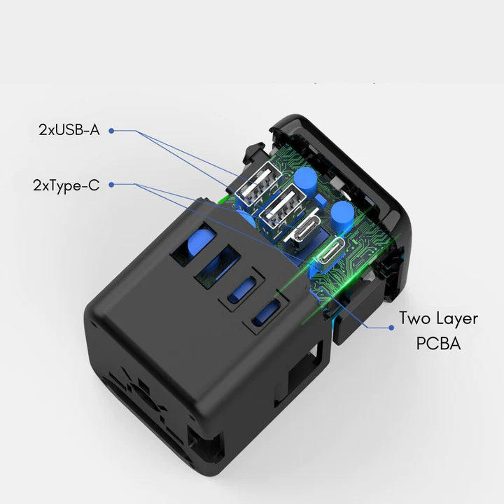 Vivolux | Universeller 100V-220V Smart Reiseadapter Spannungswandler