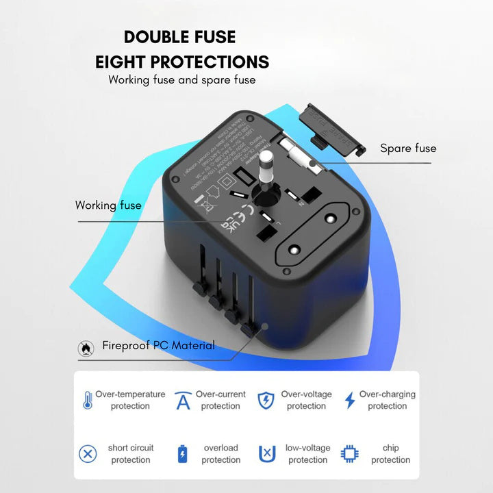 Vivolux | Universeller 100V-220V Smart Reiseadapter Spannungswandler