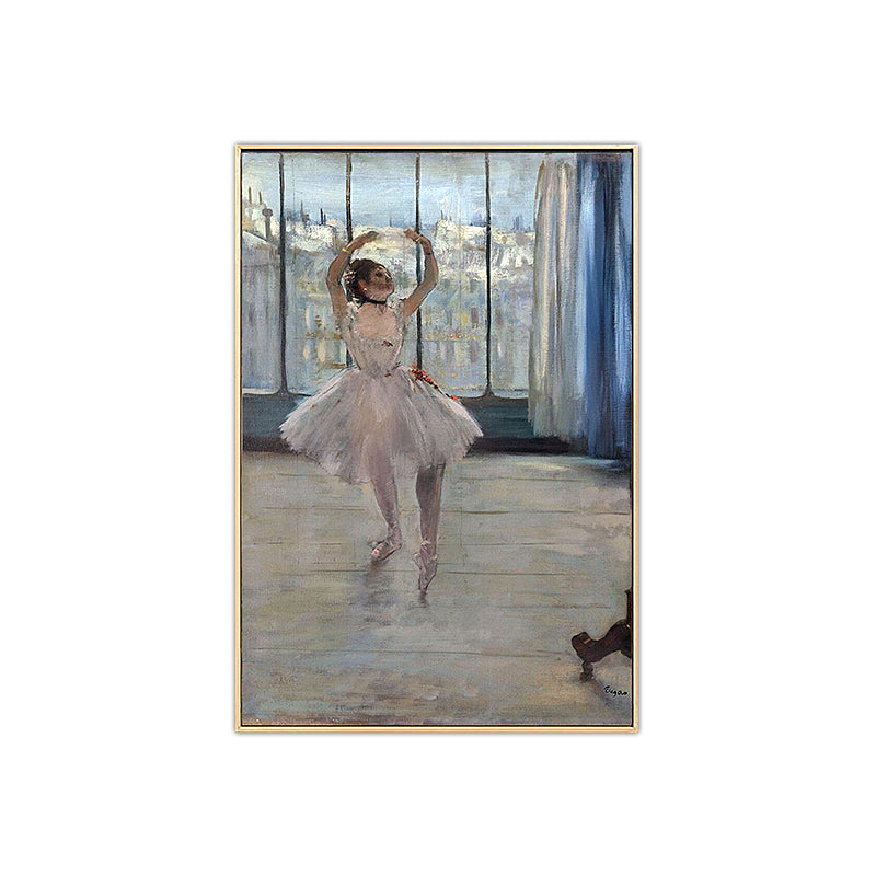 Vivolux | Weiße Vintage Wanddekoration Edgar Degas Ballettgemälde Leinwand Wandkunst für das Schlafzimmer