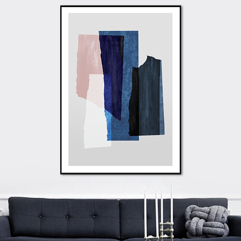 Vivolux | Nordic Überlappende Geometrische Malerei Leinwand Texturiert Weiche Wandkunst Dekor für Wohnzimmer