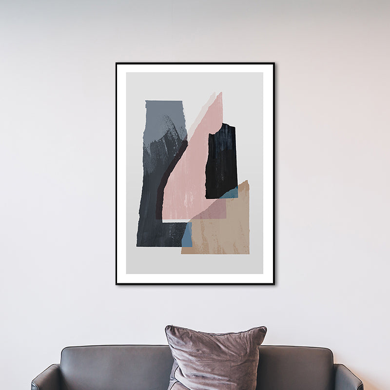 Vivolux | Nordic Überlappende Geometrische Malerei Leinwand Texturiert Weiche Wandkunst Dekor für Wohnzimmer