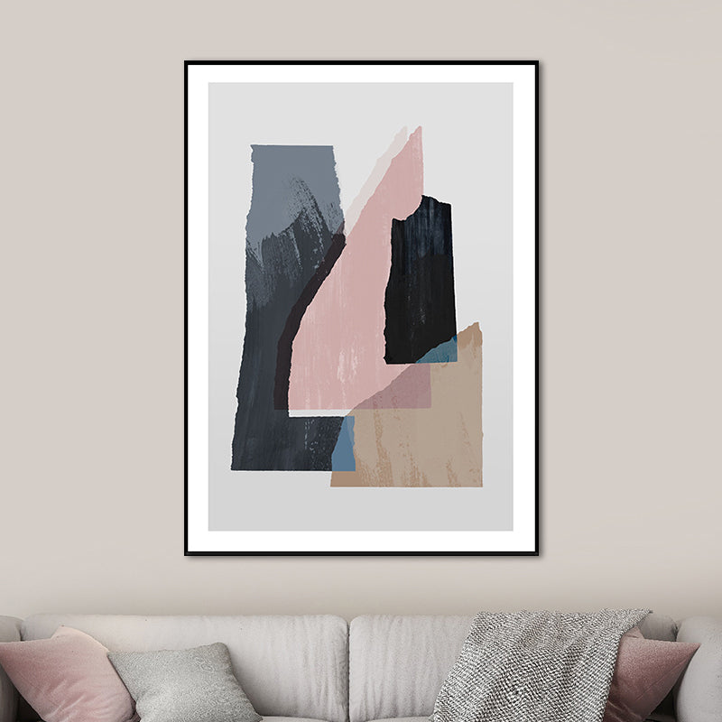 Vivolux | Nordic Überlappende Geometrische Malerei Leinwand Texturiert Weiche Wandkunst Dekor für Wohnzimmer