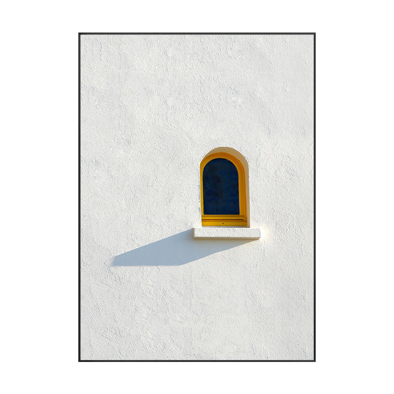 Vivolux | Nordic Building Fenster Leinwanddruck Sanfte Farbe Texturiertes Wandkunst für Wohnzimmer