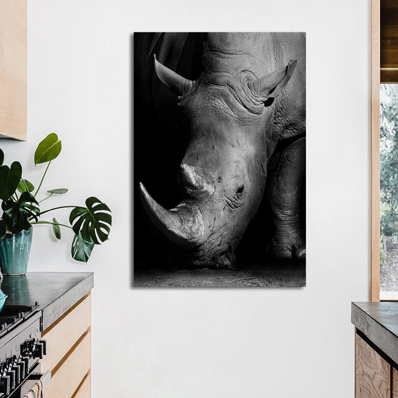 Vivolux | Tropische Afrikaanse Dier Wanddecoratie Canvas Textuur Donkere Kleur Wandkunst voor Studentenwoning
