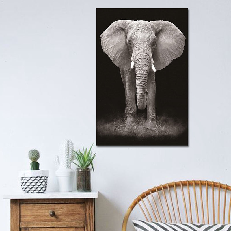 Vivolux | Tropische Afrikaanse Dier Wanddecoratie Canvas Textuur Donkere Kleur Wandkunst voor Studentenwoning