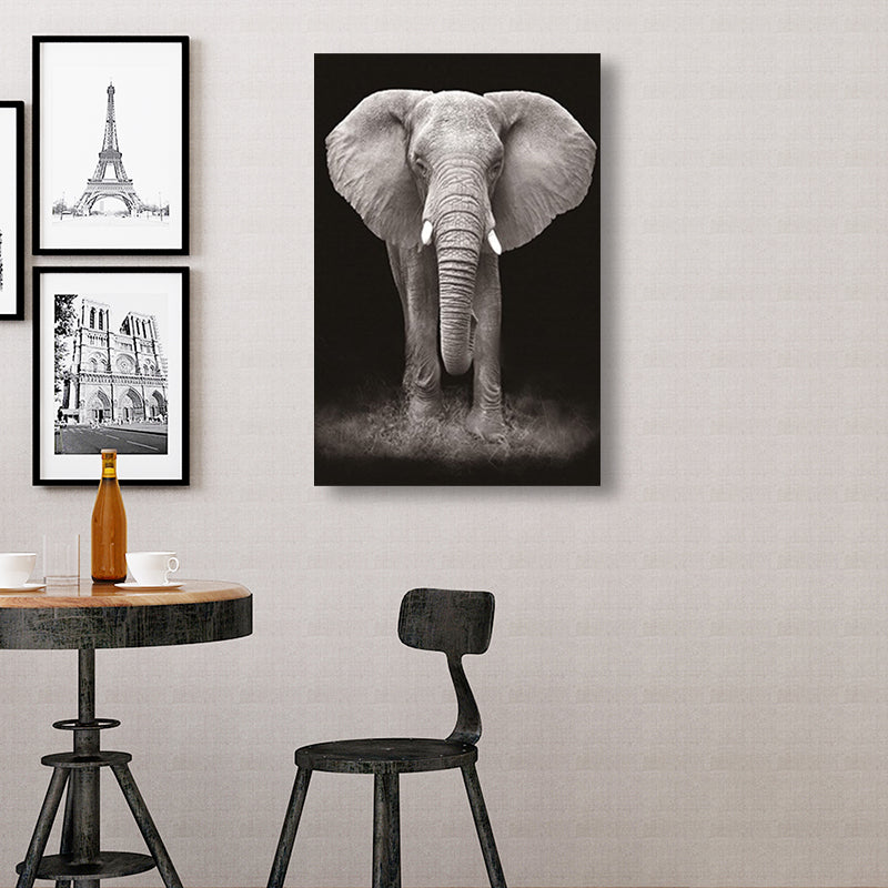 Vivolux | Tropische Afrikaanse Dier Wanddecoratie Canvas Textuur Donkere Kleur Wandkunst voor Studentenwoning