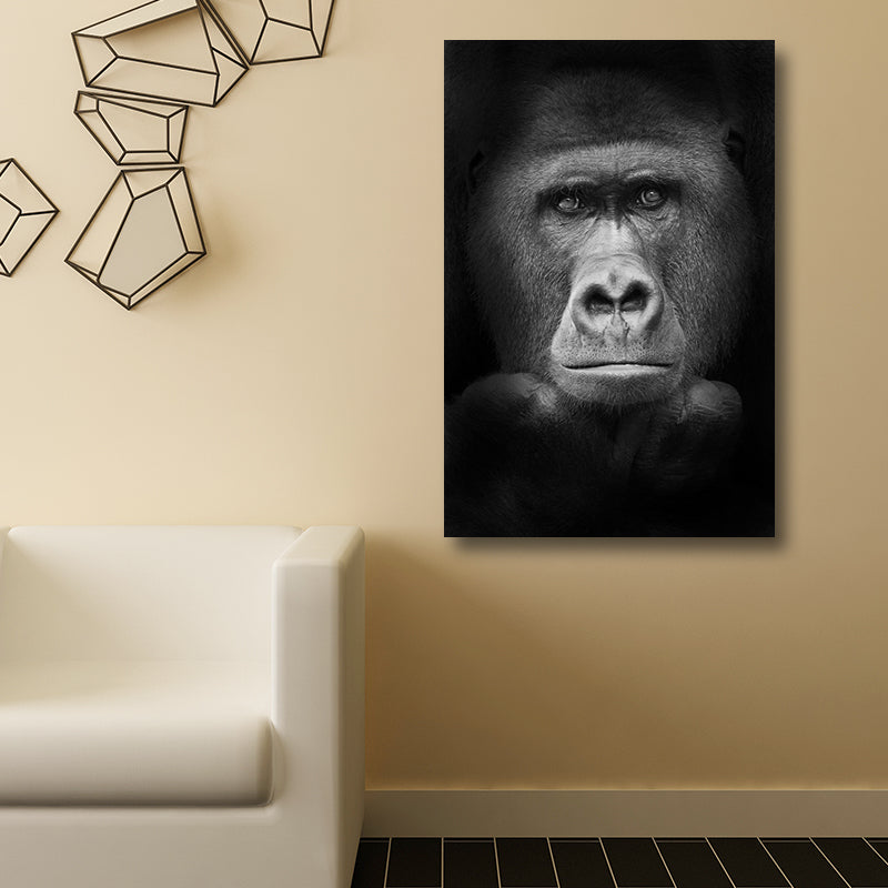 Vivolux | Tropische Afrikaanse Dier Wanddecoratie Canvas Textuur Donkere Kleur Wandkunst voor Studentenwoning