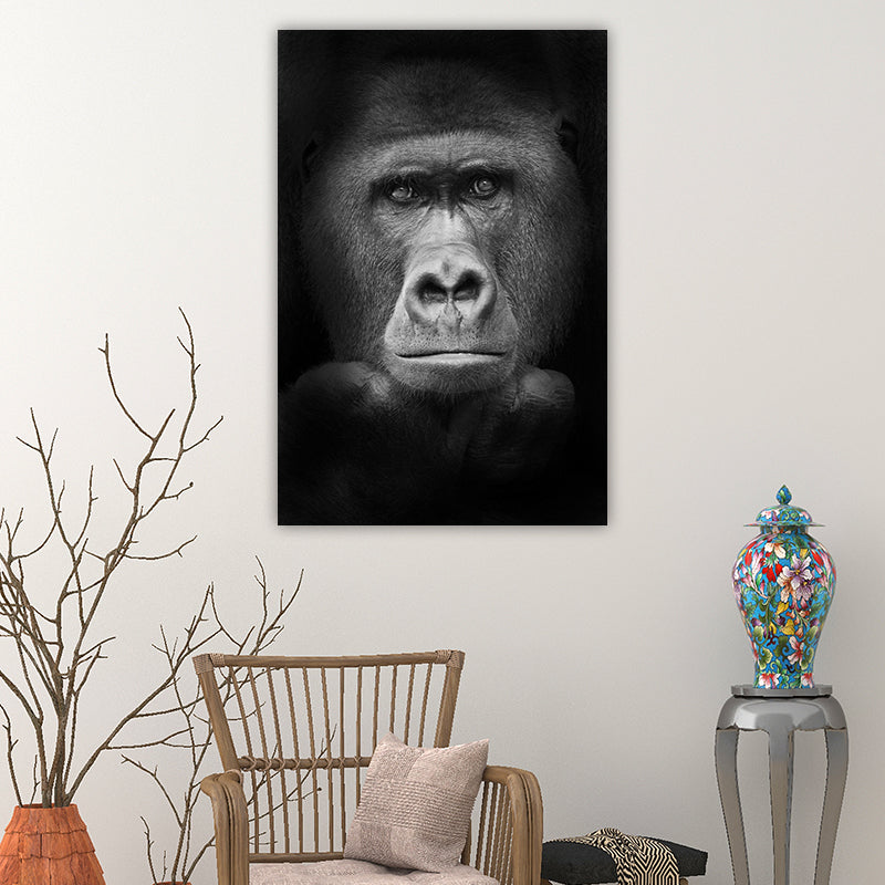 Vivolux | Tropische Afrikaanse Dier Wanddecoratie Canvas Textuur Donkere Kleur Wandkunst voor Studentenwoning
