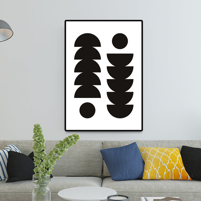 Vivolux | Nordic Geometrische Umwickelte Leinwand Dunkle Farbige Dekorative Wandkunst Druck für das Wohnzimmer