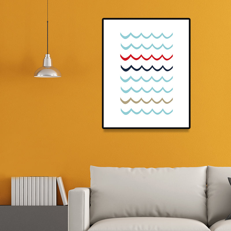Vivolux | Skandinavische nautische Element Wandkunst Leinwand dekorative sanfte Farbmalkunst für das Gästezimmer