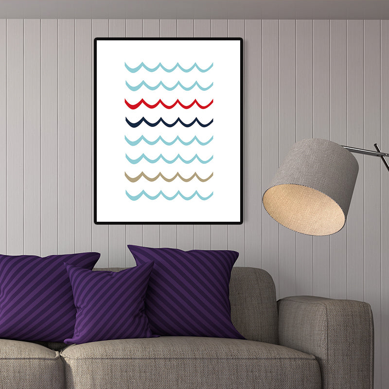 Vivolux | Skandinavische nautische Element Wandkunst Leinwand dekorative sanfte Farbmalkunst für das Gästezimmer