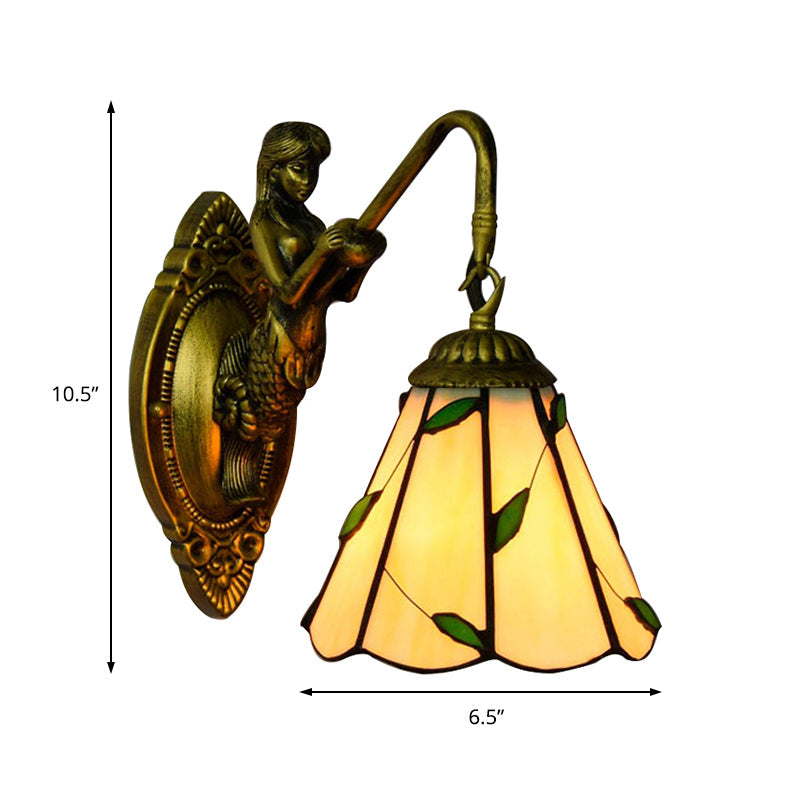 Vivolux | 1 Hoofdmontage Verlichting Tiffany Lily Blauw/Geel Glazen Wandlamp voor Gang