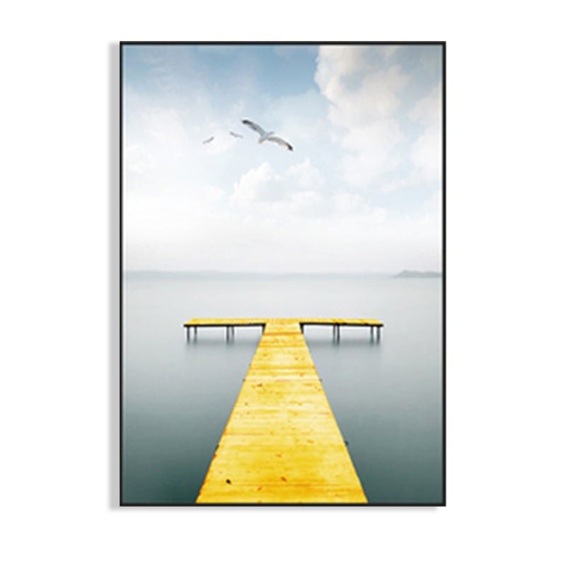 Vivolux | Zachte kleur zeezicht canvasprints landschap modernistische thuiswanddecoratie voor tekenruimte