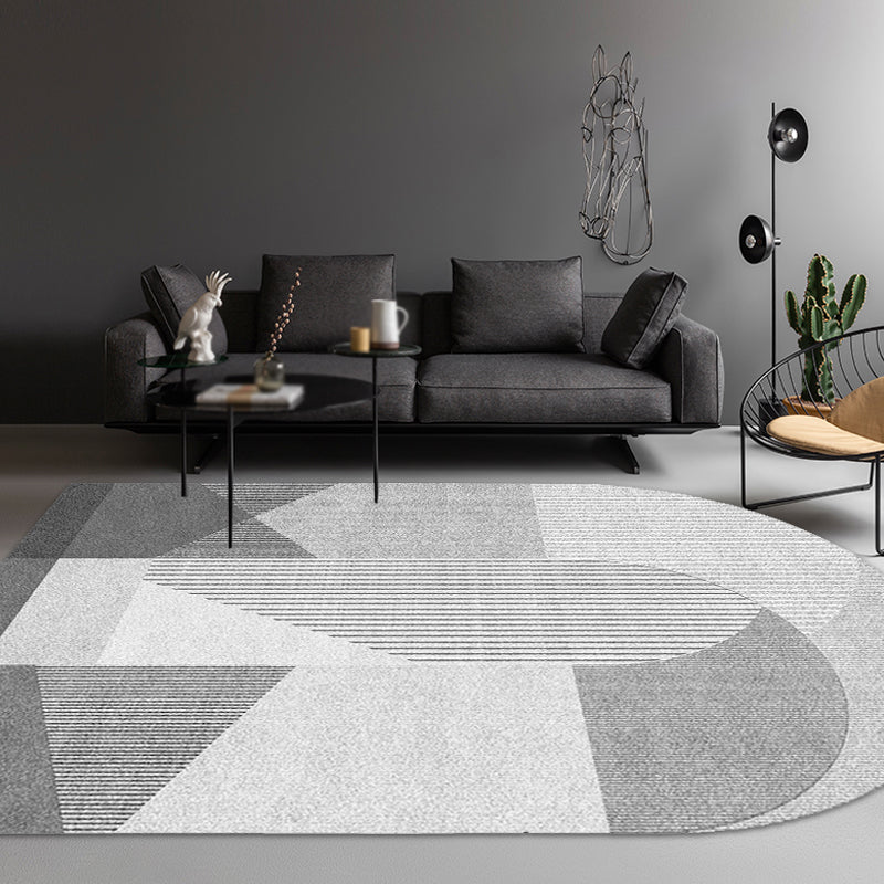 Vivolux | Noviteit Woonkamer Onregelmatig Tapijt in Roze en Grijs Kleurblok Streepprint Tapijt Polyester Antislip Vloerkleed