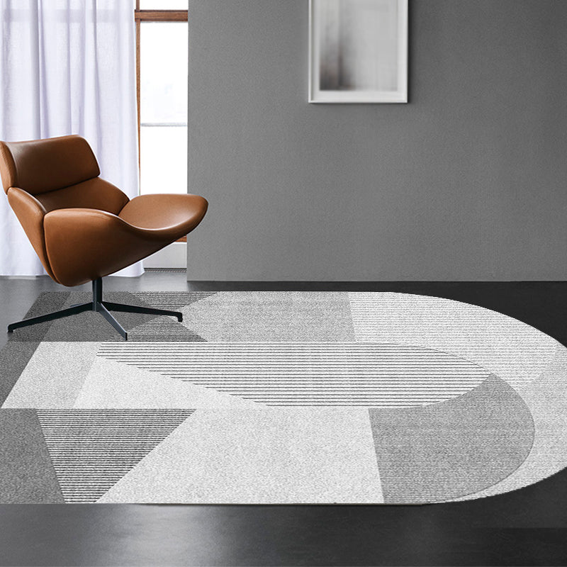 Vivolux | Noviteit Woonkamer Onregelmatig Tapijt in Roze en Grijs Kleurblok Streepprint Tapijt Polyester Antislip Vloerkleed