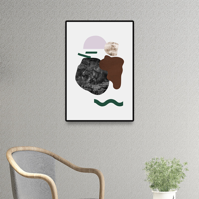 Vivolux | Nordic Wandkunst Dekor Schwarz Abstract Muster Leinwanddruck, Mehrere Größen Verfügbar