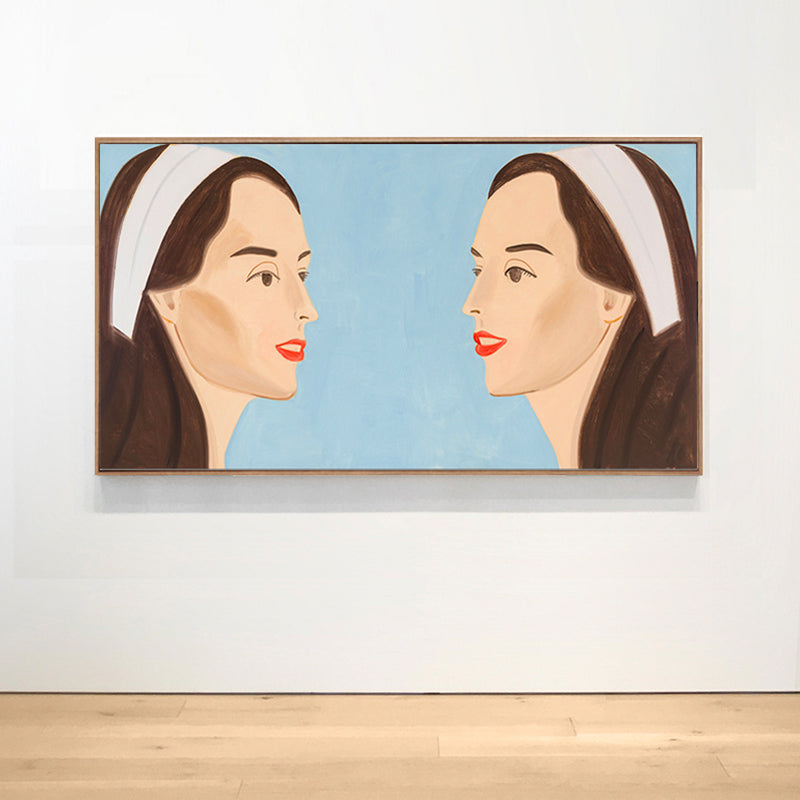Vivolux | Pop Art Leinwanddruck in Blau Alex Katz Doppelte Weiße Band Malerei Wanddekoration für Zuhause