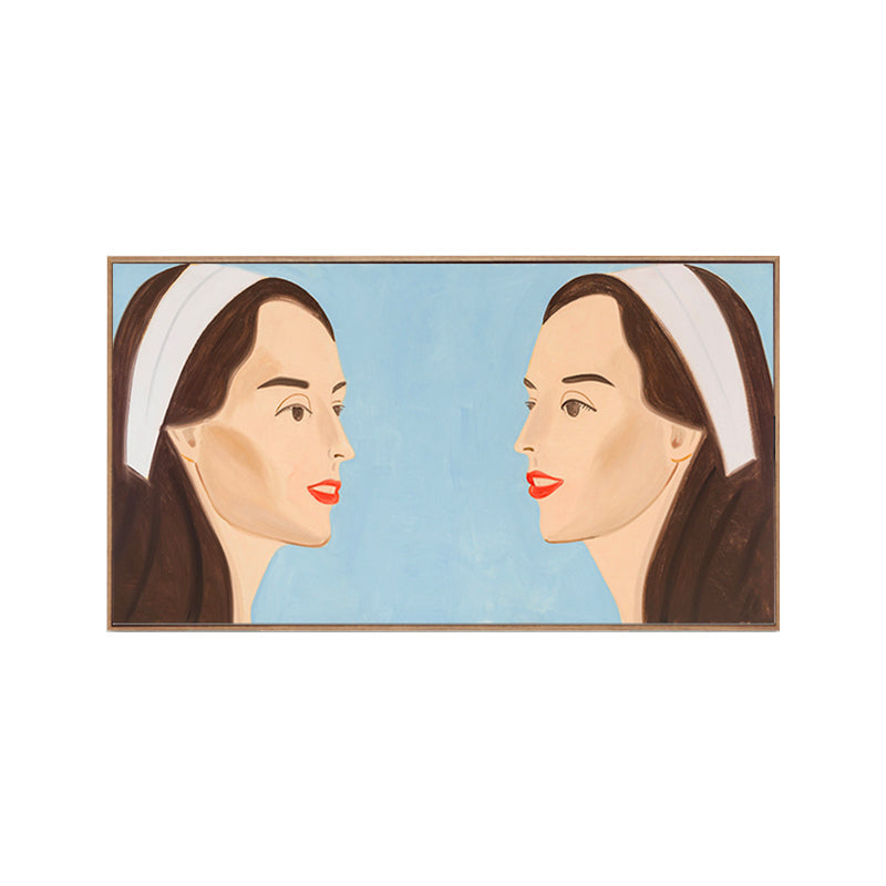 Vivolux | Pop Art Leinwanddruck in Blau Alex Katz Doppelte Weiße Band Malerei Wanddekoration für Zuhause