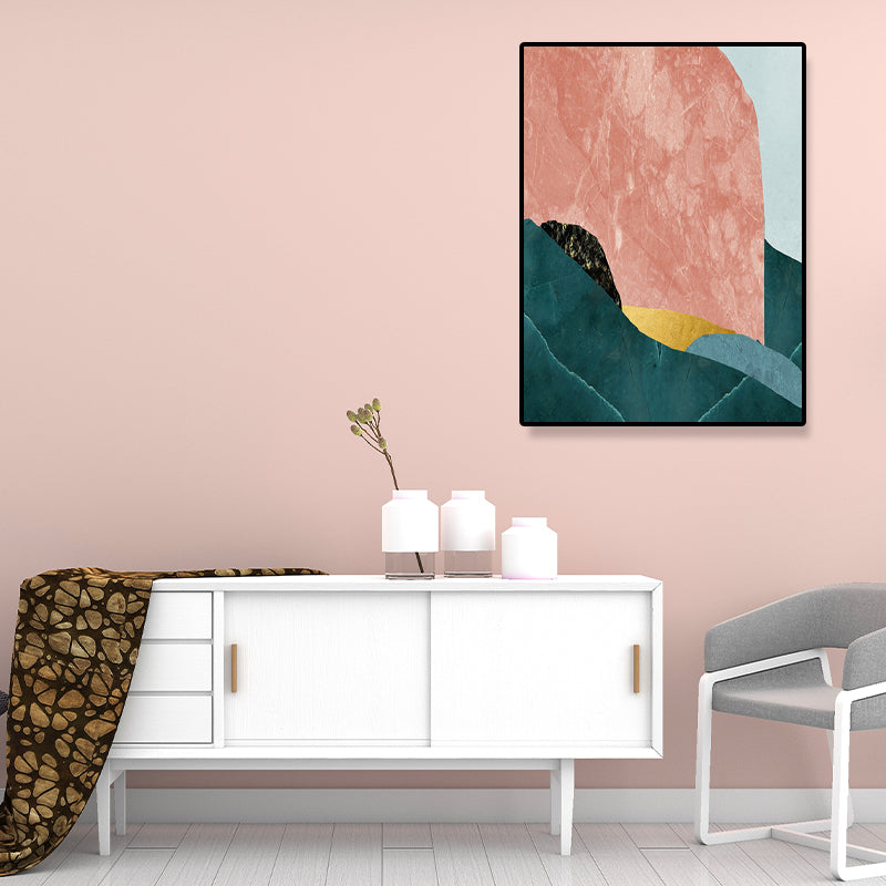 Vivolux | Nordic Abstract Mountain Print Leinwand Aqua Texturiertes Wandkunst für Wohnzimmer