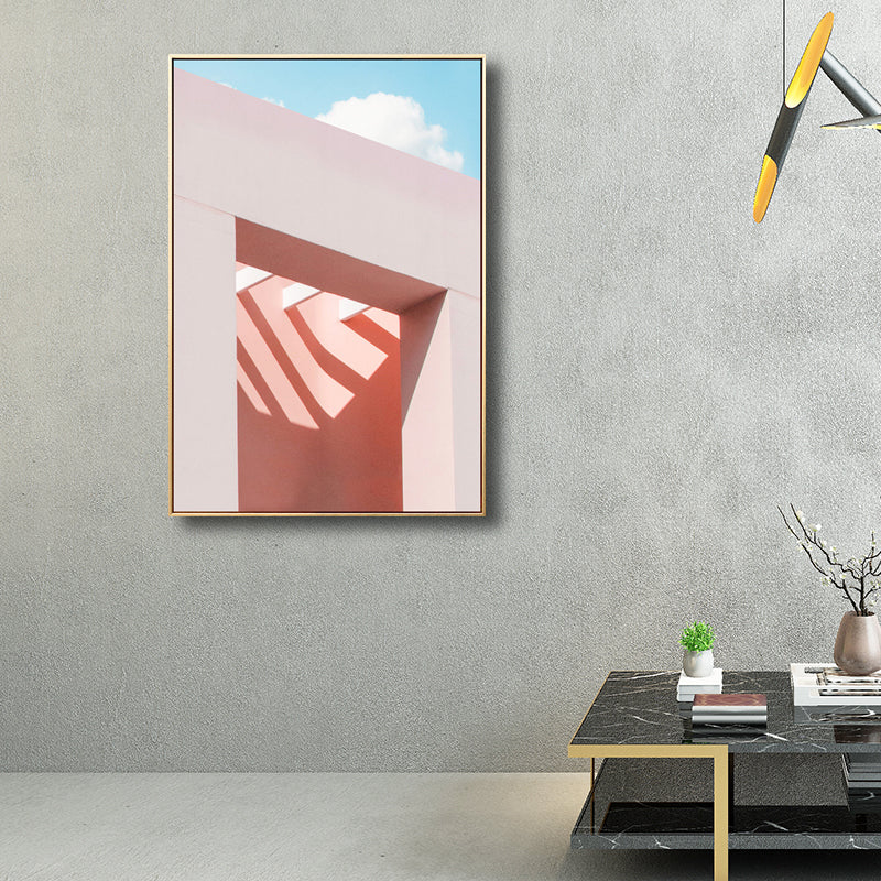 Vivolux | Outdoor Gebäude Malerei Nordic Style Leinwand Wandkunst Druck, Mehrere Größen Optionen