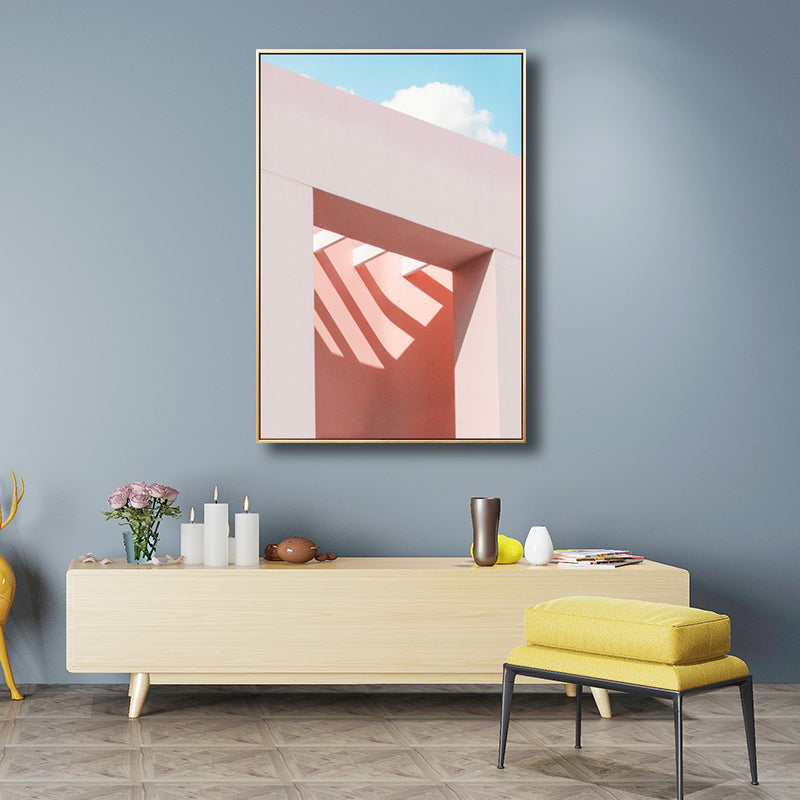 Vivolux | Outdoor Gebäude Malerei Nordic Style Leinwand Wandkunst Druck, Mehrere Größen Optionen