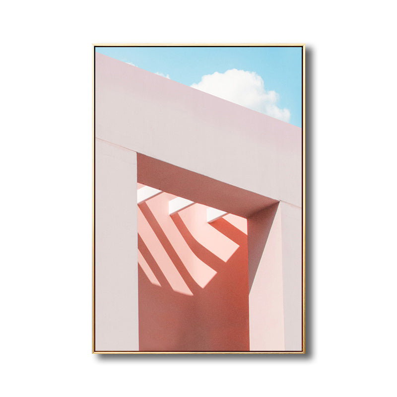 Vivolux | Outdoor Gebäude Malerei Nordic Style Leinwand Wandkunst Druck, Mehrere Größen Optionen