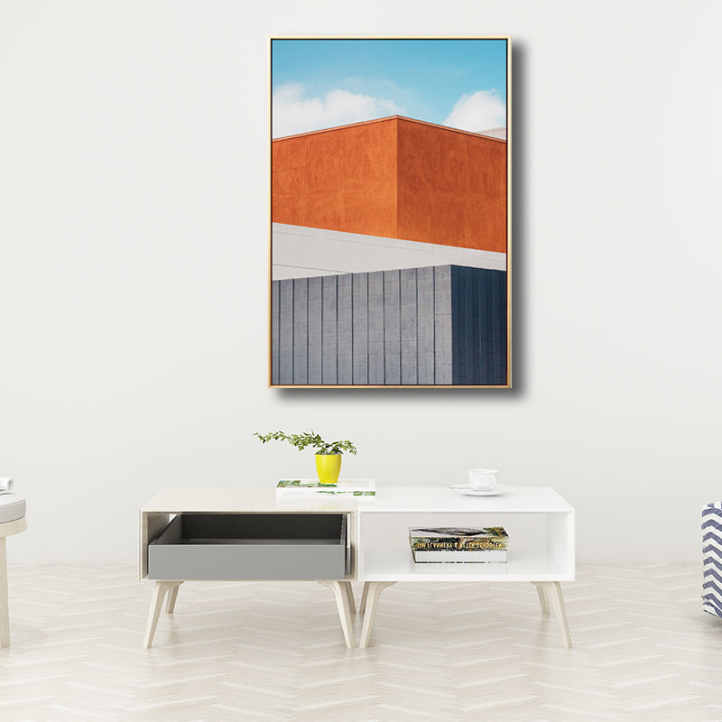 Vivolux | Outdoor Gebäude Malerei Nordic Style Leinwand Wandkunst Druck, Mehrere Größen Optionen