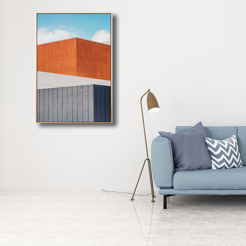 Vivolux | Outdoor Gebäude Malerei Nordic Style Leinwand Wandkunst Druck, Mehrere Größen Optionen