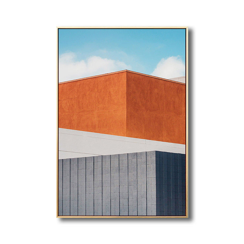 Vivolux | Outdoor Gebäude Malerei Nordic Style Leinwand Wandkunst Druck, Mehrere Größen Optionen