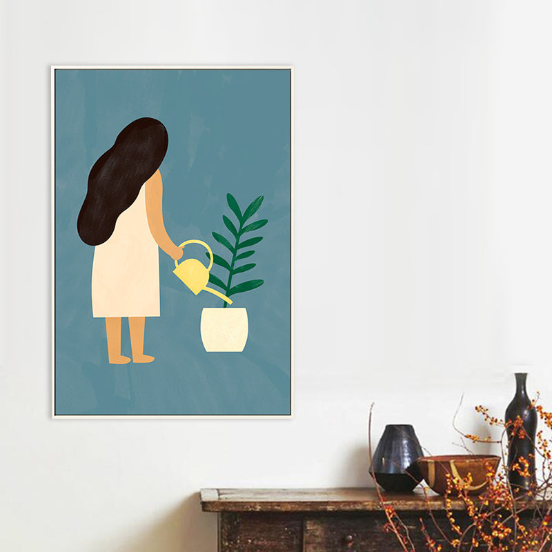 Vivolux | Skandinavische Maiden Leinwand für Esszimmer Illustration Wandkunst, mehrere Größen