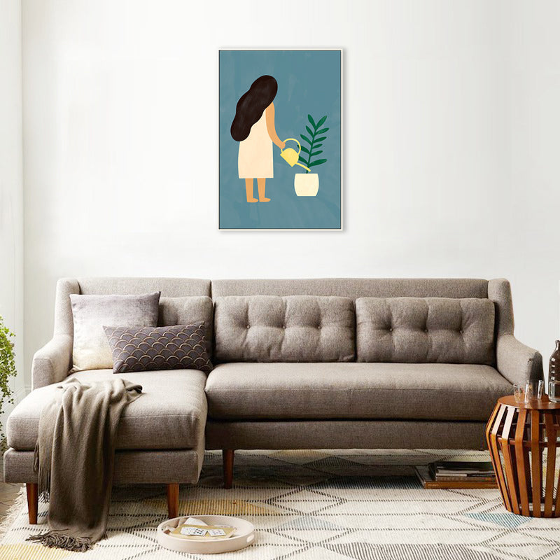 Vivolux | Skandinavische Maiden Leinwand für Esszimmer Illustration Wandkunst, mehrere Größen