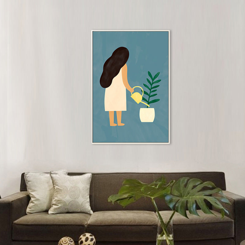 Vivolux | Skandinavische Maiden Leinwand für Esszimmer Illustration Wandkunst, mehrere Größen
