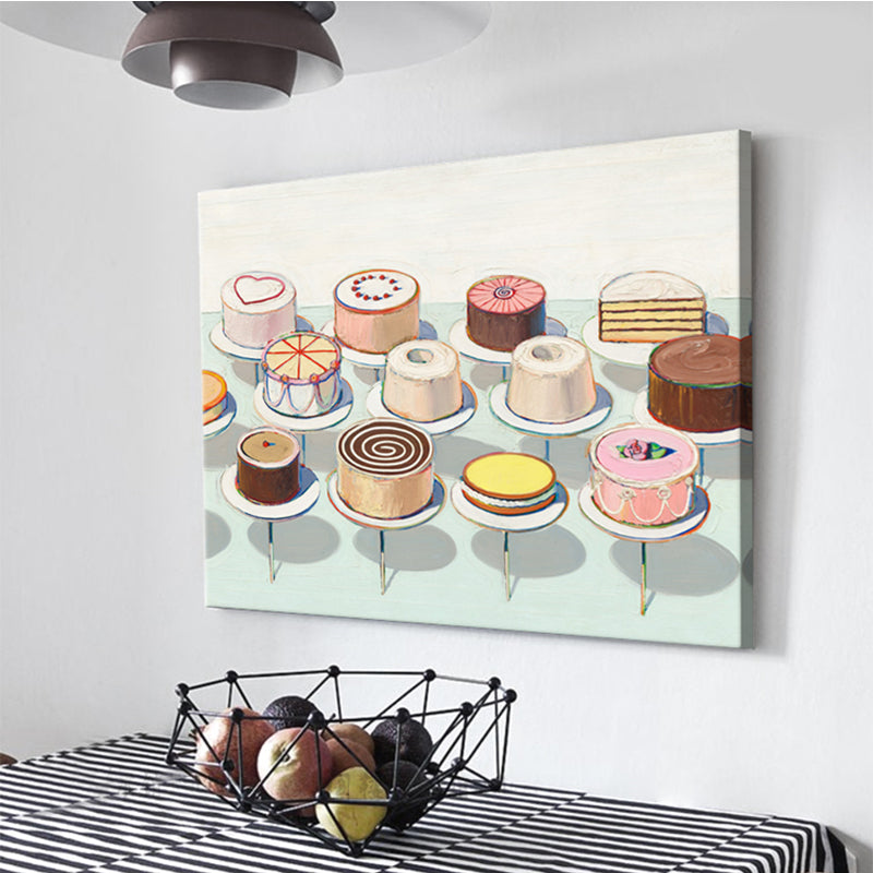 Vivolux | Traditionelle Verschiedene Kuchen Muster Leinwand Braun Schlafzimmer Wandkunst, Mehrere Größenoptionen