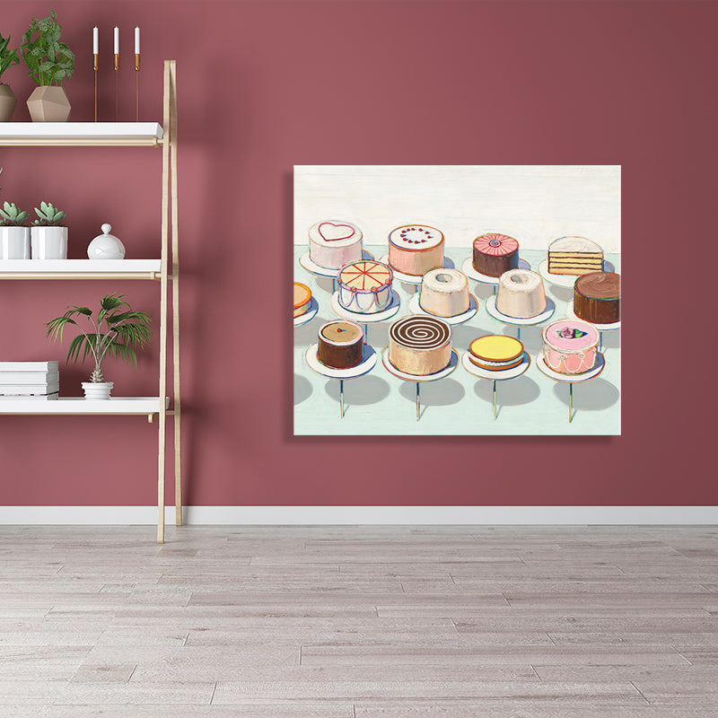 Vivolux | Traditionelle Verschiedene Kuchen Muster Leinwand Braun Schlafzimmer Wandkunst, Mehrere Größenoptionen