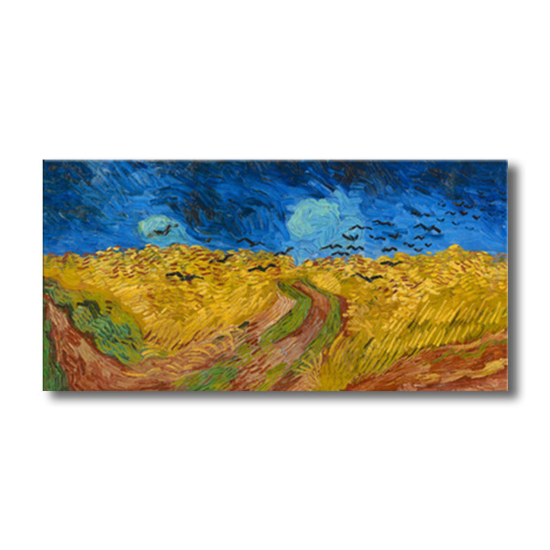 Vivolux | Pastellfarbiges Farmfield View Canvas Texturiertes Wandkunst für Gästezimmer, mehrere Größen