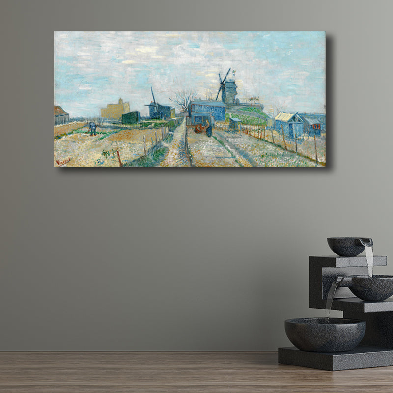 Vivolux | Pastellfarbiges Farmfield View Canvas Texturiertes Wandkunst für Gästezimmer, mehrere Größen