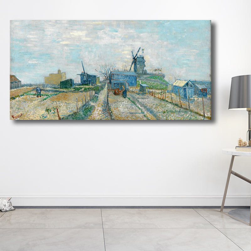 Vivolux | Pastellfarbiges Farmfield View Canvas Texturiertes Wandkunst für Gästezimmer, mehrere Größen