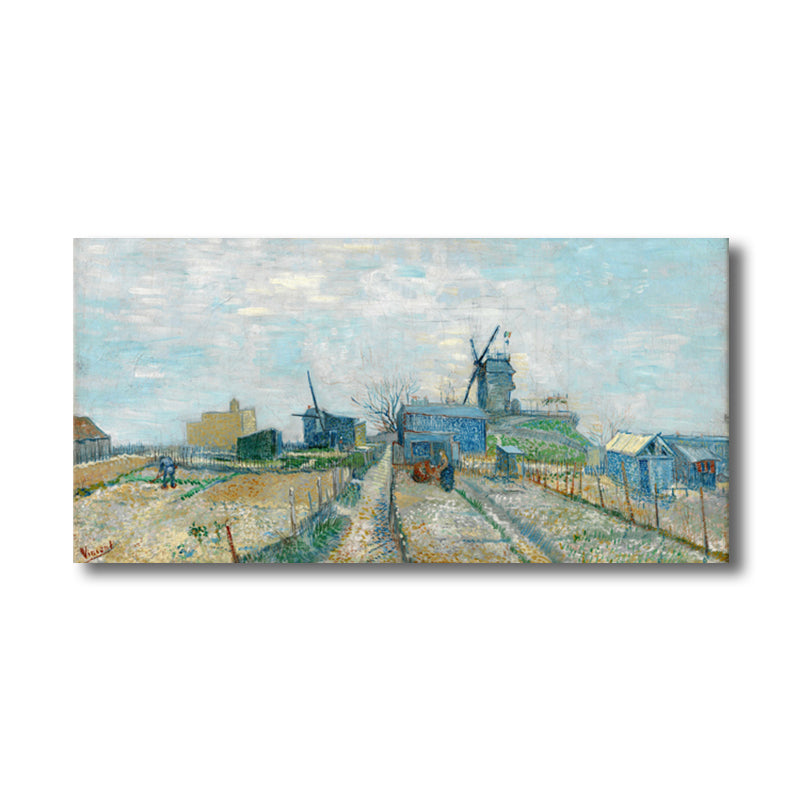 Vivolux | Pastellfarbiges Farmfield View Canvas Texturiertes Wandkunst für Gästezimmer, mehrere Größen