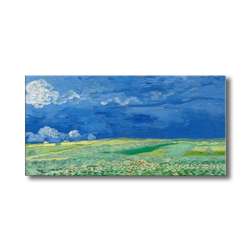 Vivolux | Pastellfarbiges Farmfield View Canvas Texturiertes Wandkunst für Gästezimmer, mehrere Größen