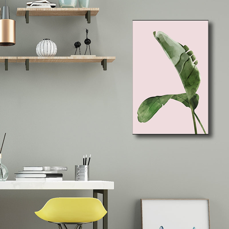 Vivolux | Nordic Style Botanisches Blattmalerei Leinwand Texturiertes Grünes Wandkunst für Gästezimmer