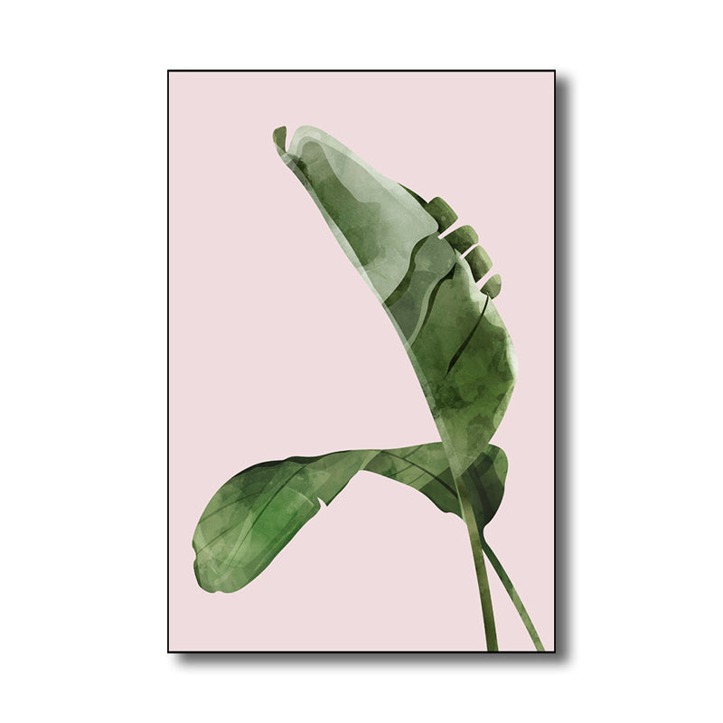 Vivolux | Nordic Style Botanisches Blattmalerei Leinwand Texturiertes Grünes Wandkunst für Gästezimmer