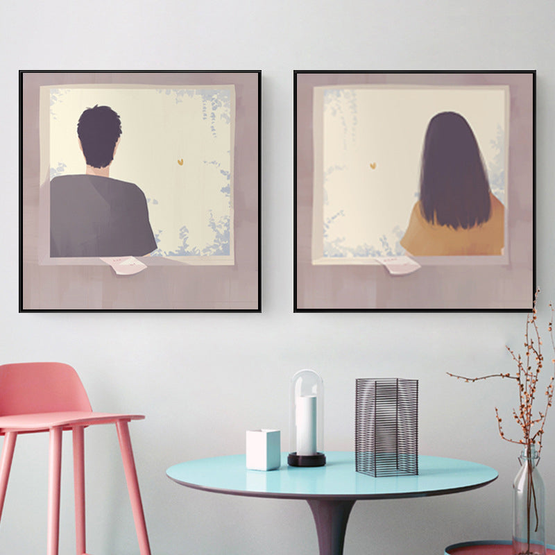 Vivolux | Rückseite der Young Canvas Nordic Textured Esszimmer Wandkunst in sanften Farben