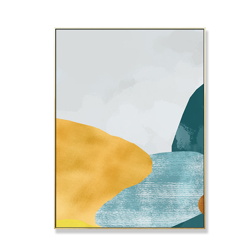 Vivolux | Pastel Nordic Style Wandkunst Illustration Bergfluss Landschaft Leinwanddruck für Raum