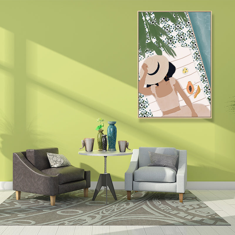 Vivolux | Sorgloses Mädchen Wanddekoration für das Wohnzimmer in Pastellfarbe, mehrere Größen verfügbar