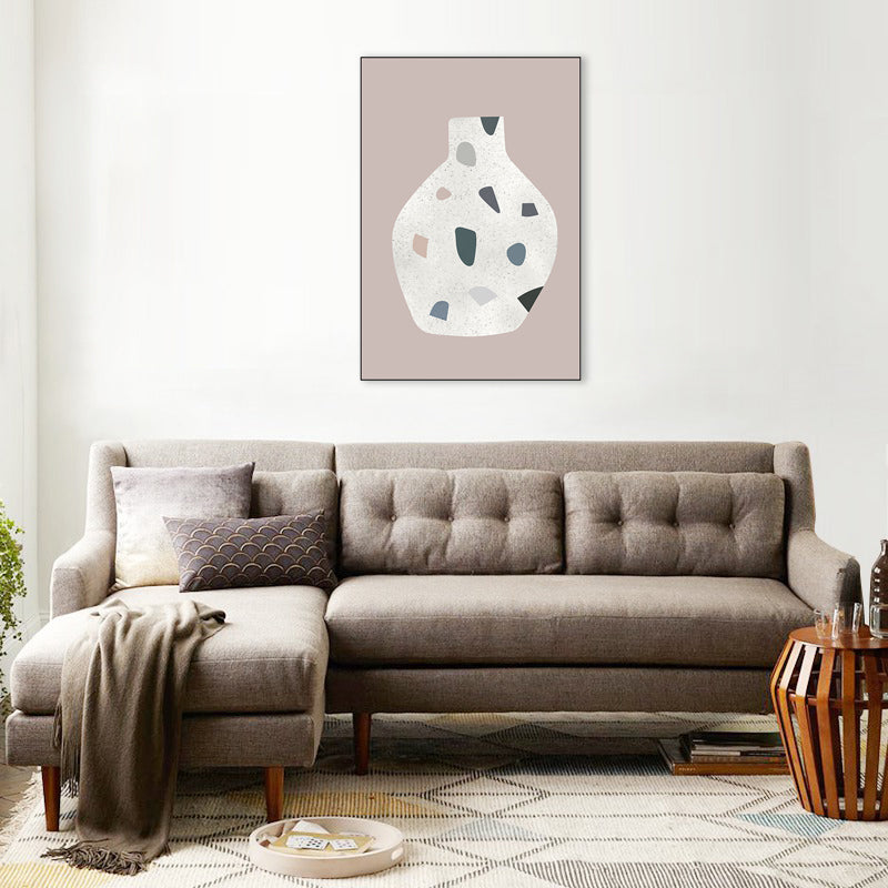 Vivolux | Pink Spots Jar Malerei Skandinavischer Stil Texturierte Wandkunst Dekor für Mädchenzimmer